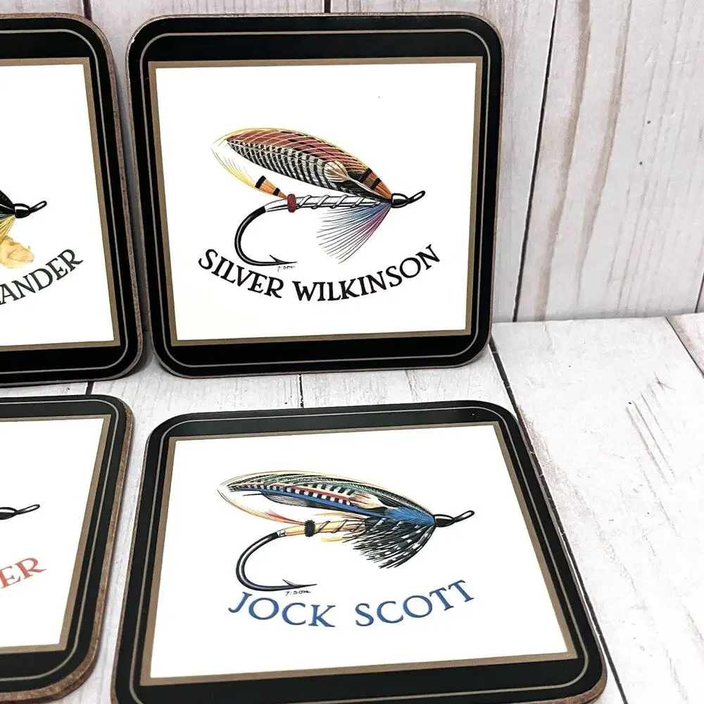 Vintage Pimpernel Coasters Salmon Flies by Gunnar Johnson - Set of 5